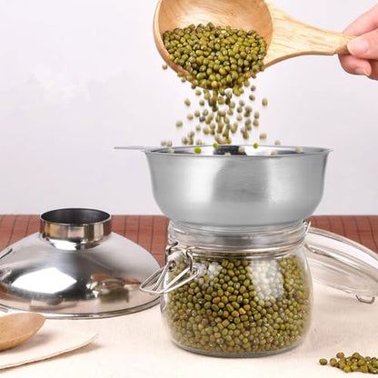 ULTECHNOVO Wide Mouth Funnel Stainless Steel Large Diameter with Handle 5.31X3.93X2.04In Kitchen Gadget for Mason Jar Canning Oil Jam Sugar Flour Rice