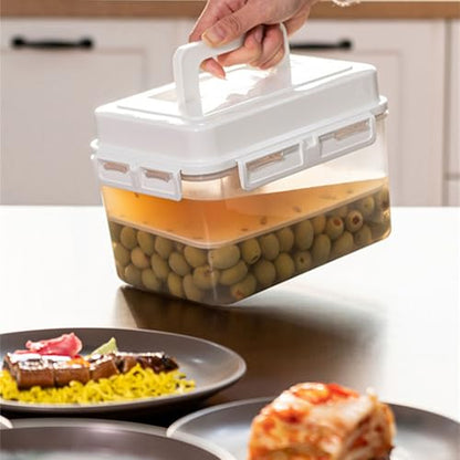 Pickle Jar with Handle and Lid Kimchi Press and Fermentation Storage Container Plastics Sauerkraut Organizers Box - color: 5