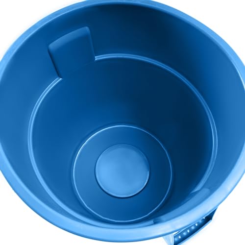 PRO&Family Commercial Round Trash Can, Ingredient Bin, Heavy-Duty Plastic, Anti-Static, Kitchen, Office, Outdoor Use (Blue, 55 Gallon) - color: Blue, size: 55 Gallon