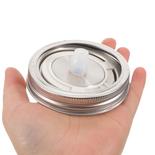 Wide Mouth Mason Jar Fermentation Lids Air Lock Burping Caps for Pickling Stainless Steel Mason Jar Lids Leakproof Seal 2-Pack for Jams and Canning