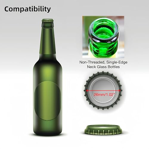 Manual Beer Bottle Capper, Home Brewing Beer Bottle Capping Machine, Bench Stand Beer Bottle Sealer with Adjustable Height for 26mm Cap, Anti-Slip Rubber Pad Labor-Saving Handle