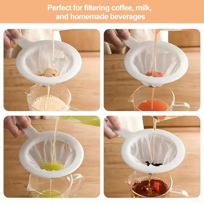 Ultra-Fine Nylon Mesh Strainer- Mini Kitchen Colander for Coffee, Milk, Yogurt, Juice - Non-Slip Handle & Hanging Hole (120/200 Mesh) - size: 120&200 Mesh