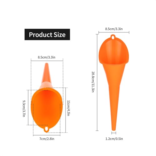 Oil Funnel 3-Pack, Multi Function Plastic Long Neck Oil Funnel - for All Automotive Oils Lubricants Engine Oils Water Diesel Fuel Kerosene