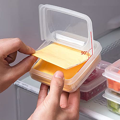 2 Pack-Plastic Sliced Cheese Storage Containers with lids Airtight Keeps Cheese Fresh and Delicious Cheese Container for Fridge