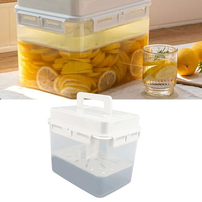 Fockety Kimchi Container, 4L Large Capacity PP with Airtight Seal and Pressure Plate, Fermentation Storage with 4 Sided Locking System and Clear Body for Refrigerator and Pantry
