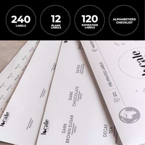 372 Pantry Labels for Global Food Items Including 120 Best by Labels for Food Containers, Jars, Storage, Pantry Organization- Global Pantry Collection (White, Square)