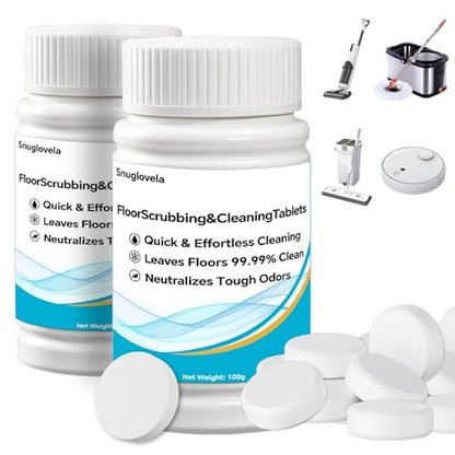 Powerful Floor Cleaning Tablets Compatible With Tineco (200 PCS) 2 Bottle Floor Deep Cleaner Dissolves Fast for Streak-Free Shine on Hardwood, Tile,Suitable With All Robot Vacuums
