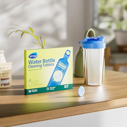 Water Bottle Cleaning Tablets, 36 Pack Bottle Clean Tablet Hydration Bladder Cleansing Tablets for All Plastics and Glass Drinking Containers - size: 1 Count (Pack of 36)
