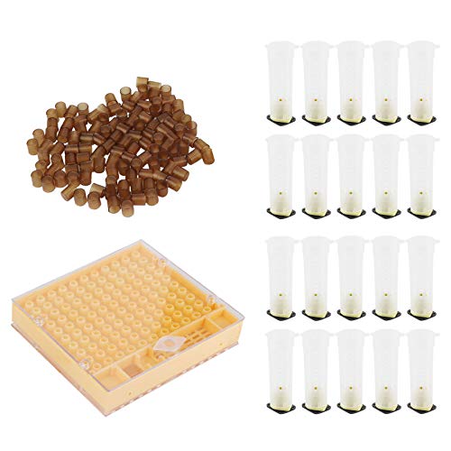 Plastic Queen Bee Rearing Box, Lightweight Portable Bee Grafting Kit Breeding Cell Cup Kit for Beekeeping Equipments Supplies