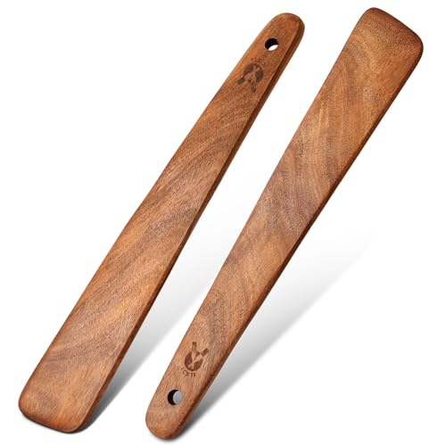 12 inch Teak Wooden Spatula for Cooking, Small Wood Flipper, Egg Scraper, Flat Wood Turner, Multipurpose Wooden Cooking Utensils, Spatulas Spoons Perfect for Flipping, Scraping & Turning, Set of 2 - size: 2PCS Wooden Spatula