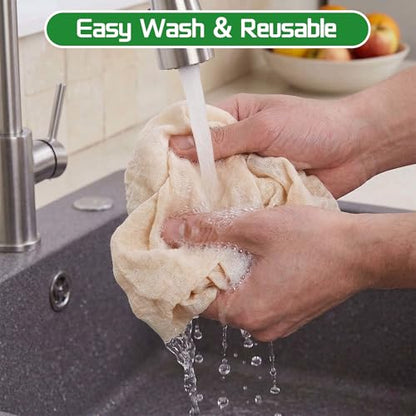 10 Pcs Cheese Cloths, 20x20 Inch Grade 100 Hemmed CheeseCloth for Cooking, Reusable Unbleached Cotton Strainer for Juicing, Baking, Cheese and Yogurt Making