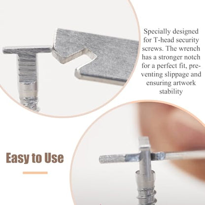 5PCS T Wrench T Security Picture Hanger Wrench T Screw Security Wrench for Picture Security Lock Picture Framing Supplies - size: 5 Pieces