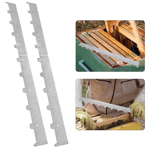 Luxshiny 2pcs Beekeeping Frame Spacers Metal Hive Frame Ends Strips for Beehive Box Anti-Rotation Hive Management Tool for Beekeeping Supplies