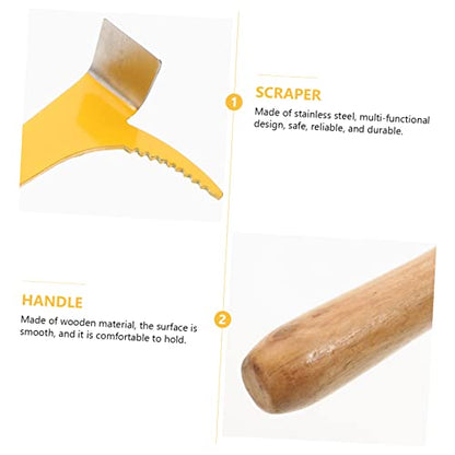 2pcs Bee Hive Scraping Tools Wooden Handle Beekeeping Equipment for Honey Cutting Hive Body Separation