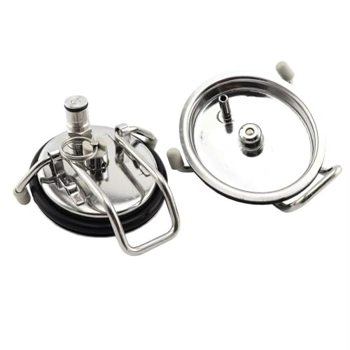 Keg Lid, Homebrew Beer Corny Keg Carbonation Lid with Ball Lock Gas Post + Hose Tube + 0.5 Micron Diffuser Stone