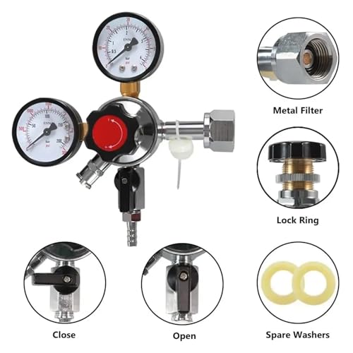 Home Brewing CO2 Regulator Home Brewing Kit, Beer Regulator, Co2 Pressure Regulator with Safety Pressure Relief Valve Brewing Accessories