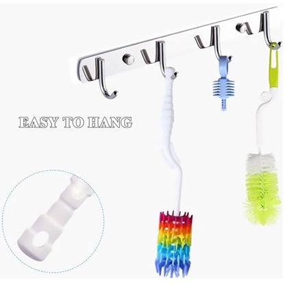 Bottle Brush Cleaner-Baby Milk Bottle Cleaner Soft Silicone Bottle Brusher / 360 Degree Rotating Long Handle Brush for Washing Glassware, Cup, Decanter, Narrow Neck Brewing Bottle