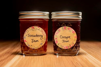 (500pc/Roll) 2" Pink Flower Label Stickers for Jars, Lids, Pantry, Mason Jars, Spice Bottles & More - color: Pink Flower 2"