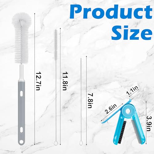 Palksky Water Bottle Cleaner Brush Kit for Hydroflask, Wide Straw Lid Brushes and Long Handle Scrubbing Bottles Brush for Hydro Flask 16/24/32/40 oz Cups - size: 4 Pack