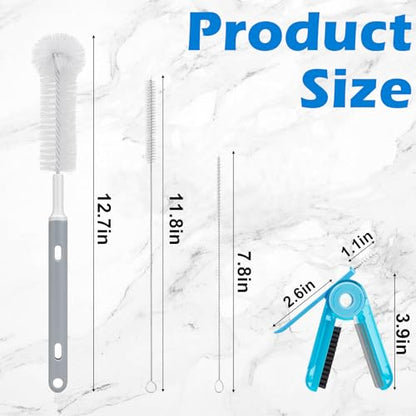 Palksky Water Bottle Cleaner Brush Kit for Hydroflask, Wide Straw Lid Brushes and Long Handle Scrubbing Bottles Brush for Hydro Flask 16/24/32/40 oz Cups - size: 4 Pack