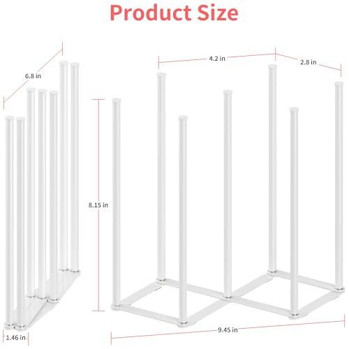 Collapsible Bottle Drying Rack, Baby Bottle Drying Rack, Foldable Cup Draining Holder, Retractable Reusable Silicone Bag Dryer with Non-Slip Bottom - Stainless Steel (White) - color: White