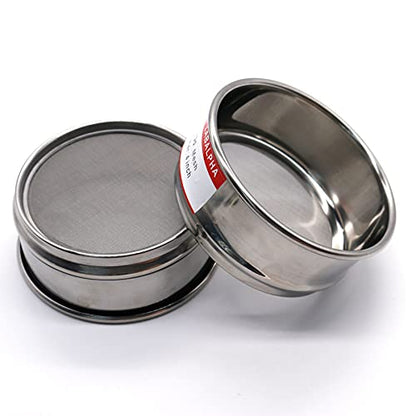 LABALPHA 150 Mesh Lab Sieves, Test Sieve #150 Mesh, 4'' Diameter, 304 Stainless Steel Wire Cloth (0.1mm) - size: 150 mesh (0.1mm)
