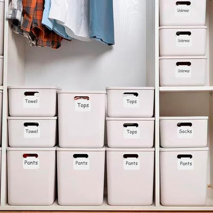 Erasable Label Holders Kit - 20 White PVC Bin Clips & 2 Chalk Markers for Organizing Storage Bins, Baskets, Containers - style: Rectangular 20 (White)
