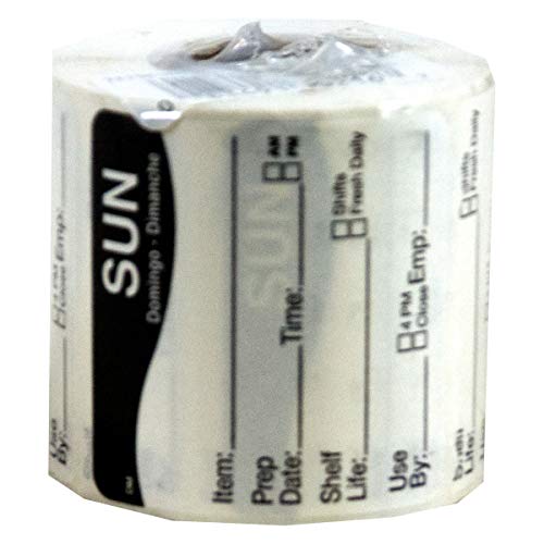 DayMark Safety Systems DissolveMark IT112213 "Sun" Day of the Week Label, 2" x 2" (Roll of 250) - size: 2 x 2 inch, style: Sunday