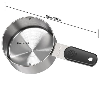 DOTINGHUX 3/4 Cup Magnetic Grips Stainless Steel Measuring Cup -1PCS - size: 3/4 cup