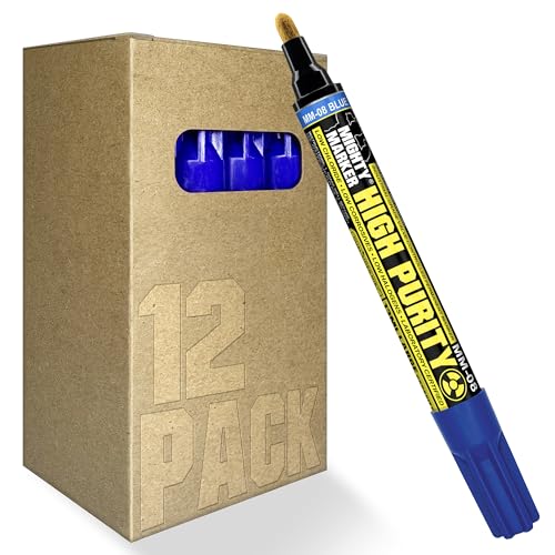 MM-08 High Purity Liquid Paint Marker, Certified and Tested for Metals and Corrosion, Made in USA - Blue 12 Pack - color: Blue