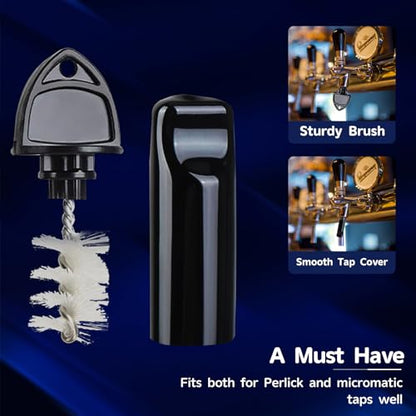16pcs Beer Faucet Plug Brush+2pcs Tap Covers Beer Keg Tap Brush Cap Cover Cleaning Brush for Draft Beer Faucet