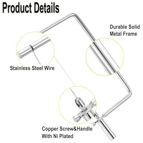 5in Cheese Slicer Kit Accessories Kitchen Knife Cheese Cutter Stainless Steel Components DIY for Making Giftable Cheese Cutting Boards with Cheese Cutter Kit,Wire Cheese Slicer(1Slicer+3Wires)5" - size: 5in