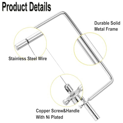 7.5" Cheese Slicer Kit Accessories Kitchen Knife Cheese Cutter Stainless Steel Components DIY for Making Giftable Cheese Cutting Boards with Cheese Cutter Kit,7.5in Wire Cheese Slicer (1Slicer+3Wires) - size: 7.5in