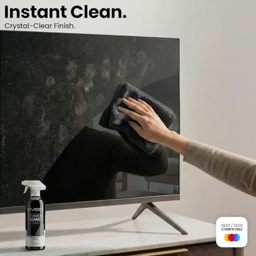 EVEO® Screen Cleaner Spray Kit (Streak-Free) TV Screen Cleaner for Smart TV, LCD, LED, OLED | Computer Screen Cleaner Spray and Wipe Microfiber Cloth - TV, Monitor, Laptop, iPad, Car - 6.7oz 4 Pack - size: 8 Fl Oz (Pack of 8)