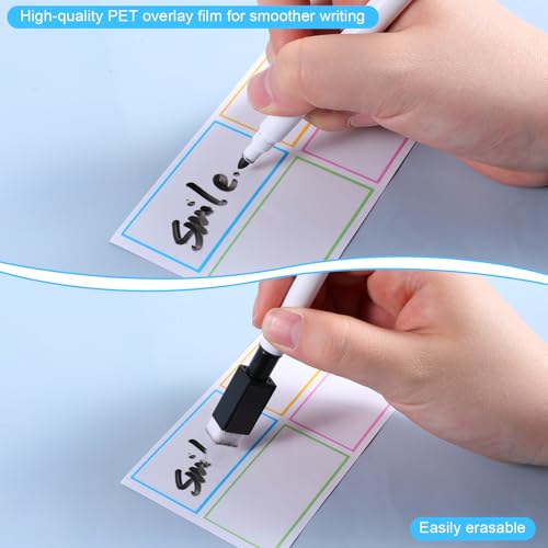 160 Pcs Dry Erase Labels, 2.4"x 1.2" Removable Dry Erase Stickers Waterproof Reusable Labels Easy Peel Off Sticky Notes for Storage Bins Whiteboard Refrigerator Food Containers Kitchen School Office