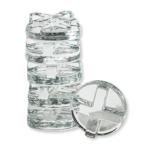 Trademark Innovations Glass Fermentation Pickling Jar Weights, Cross Grip Style (Set of 6) - style: Cross Grip