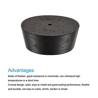 MECCANIXITY Rubber Tapered Plug 54mm to 64mm with Hole Test Tubes Bungs Stopper Black for Lab Home - size: 54mm - 64mm