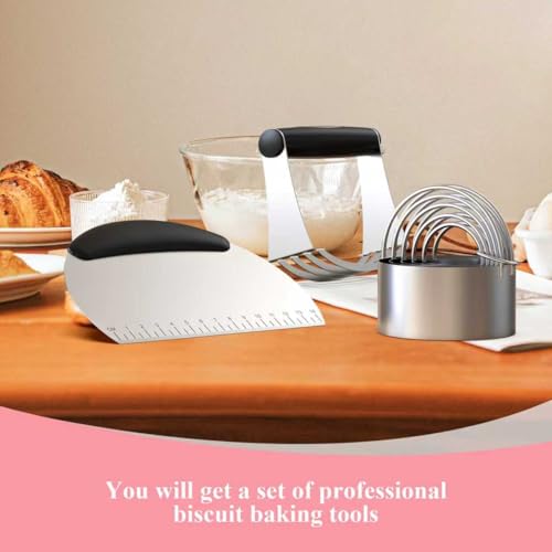 Biscuit Cutter Set, Dough Blender, Pastry Cutter, Biscuit Cutter, Dough Cutter,Pastry Cutter Set, Round Sifter,Baking Dough Tools for Cooking Cookies (3 Pcs/Set) - size: 3 set
