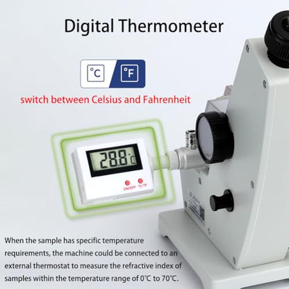 Abbe Refractometer WYA-2WAJ Monocular Refractometer Laboratory Optical Equipment for the Detection and Analysis of Sugar Chemical Industry Beverage Food