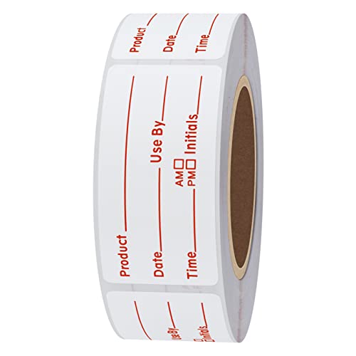 500pcs Freezer Labels for Food Storage Removable FIFO Use by Food Preparation Stickers Expiration Prep Date 1 x 2 Inch Labels (Red) - color: Red-2