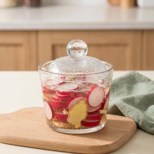 Operitacx Fermentation Glass Weights: Easy Grip Handle Fermenting Weights for Pickling - 229g - 2.87inch Wide Mouth Canning Fermenting Pickling Sourkrout Fermentation - size: 7.30X7.30X5.00CM