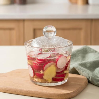 Operitacx Fermentation Glass Weights: Easy Grip Handle Fermenting Weights for Pickling - 229g - 2.87inch Wide Mouth Canning Fermenting Pickling Sourkrout Fermentation - size: 7.30X7.30X5.00CM