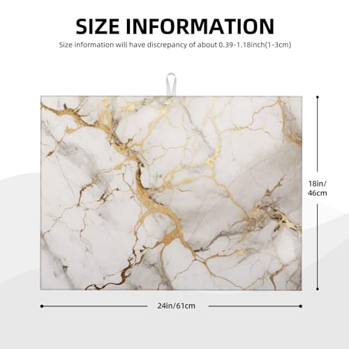 접시 건조 매트 마블 그레이 골드 화이트 주방 카운터용 흡수성 45.7 x 61cm(18 x 24인치) 극세사 접시 접시 유리 건조 배수 패드 양면 세탁 가능 - color: A0134, size: 18" x 24"