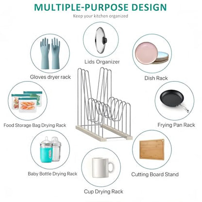 Plastic Bag Drying Rack, Reusable Bag Drying Rack for Silicone Bag & Ziploc Bag, Bottle Dryer Rack for Gloves & Glasses, Pan Lid & Cutting Board Organizer