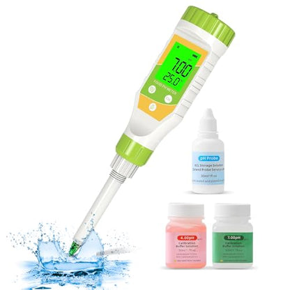 Digital pH Meter for Food Hot Sauce Canned foodpH Tester 0.01 Resolution High Accuracy Food pH Testerwith Backlit LCD Display and ATC for MEA