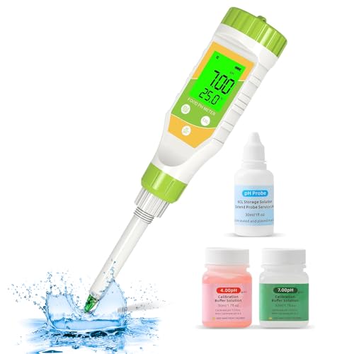 Digital pH Meter for Food Hot Sauce Canned foodpH Tester 0.01 Resolution High Accuracy Food pH Testerwith Backlit LCD Display and ATC for MEA