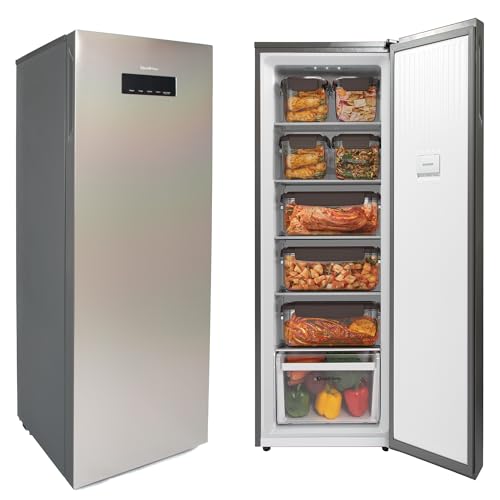 Slim Kimchi Refrigerator for Kimchi Storage, Fermentation, Freezer, Fridge, & Alcohol - Brushed Silver - Sleek Compact Refrigerator, Precise Temp Control, 7 Containers, Deodorizing Filter, 4.3 cu. ft. - color: Brushed Silver