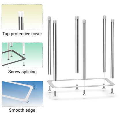 Water Bottle Drying Rack,Stainless Steel Bottle Rack Dryer, Plastic Bag Drying Rack, Dry Rack for Bottles,Space Saving Countertop Rack for Glass,Cups, Mugs,Mason Jars and Sports Bottles
