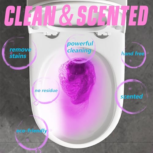 Automatic Scented Toilet Bowl Cleaner Bottle,2 pack, Long Lasting Bathroom Toilet Tank Cleaner Pods Tablets In Bottles With Powerful Cleaning (PINK 2 Pack) - color: PINK 2 Pack