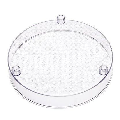 Amazon Basics Lazy Susan Turntable Organizer for Spices and Condiments, 9" Diameter, 2 Tier, Clear - size: 9" Diameter, 2 Tier